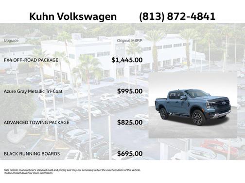 Azure Gray Metallic Tri-Coat 2024 Ford Ranger LARIAT