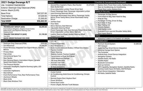 Gray Clearcoat 2021 Dodge Durango R/T RWD