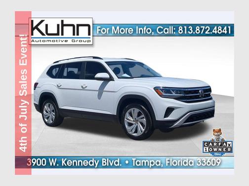 Pure White 2022 Volkswagen Atlas 3.6L SE w/Technology