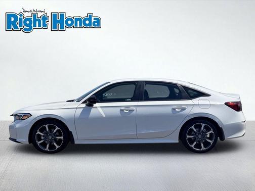 Platinum White Pearl 2026 Honda Civic Hybrid Sport Touring