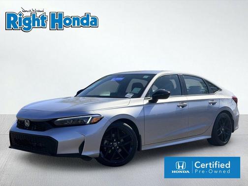 Solar Silver Metallic 2025 Honda Civic Sport