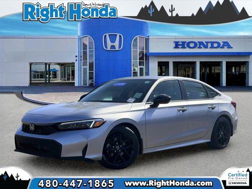 Solar Silver Metallic 2025 Honda Civic Sport