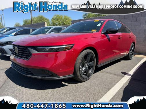 Radiant Red Metallic 2025 Honda Accord Hybrid Sport-L
