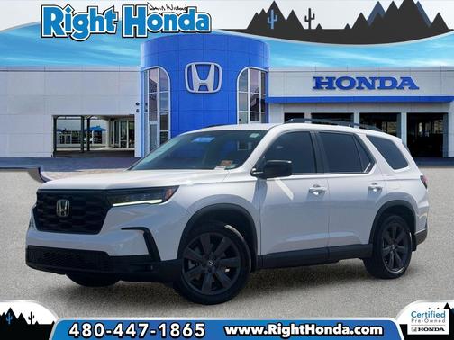 Platinum White Pearl 2025 Honda Pilot Sport