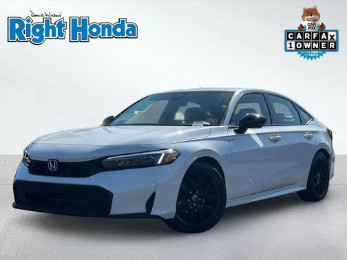 Platinum White Pearl 2025 Honda Civic Sport