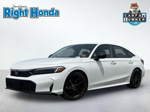 Platinum White Pearl 2025 Honda Civic Sport