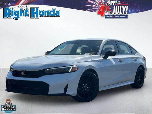 Platinum White Pearl 2025 Honda Civic Sport
