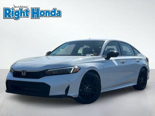 Platinum White Pearl 2025 Honda Civic Sport