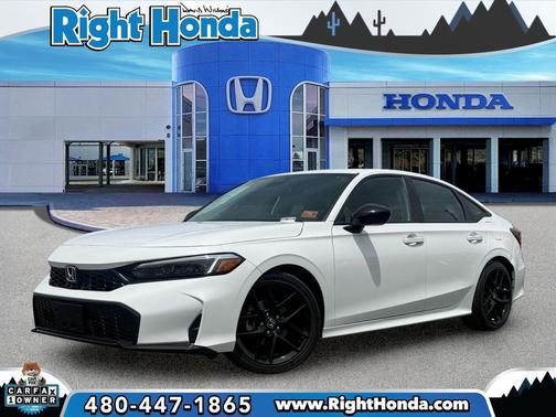 Platinum White Pearl 2025 Honda Civic Sport