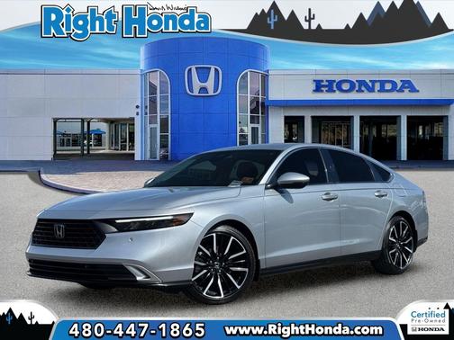 Solar Silver Metallic 2025 Honda Accord Hybrid Touring
