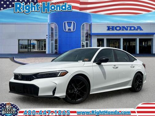 Platinum White Pearl 2025 Honda Civic Sport
