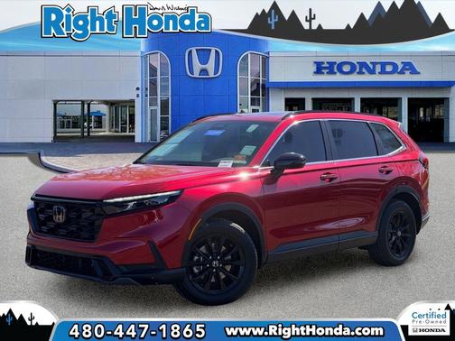 Radiant Red Metallic 2025 Honda CR-V Hybrid Sport AWD