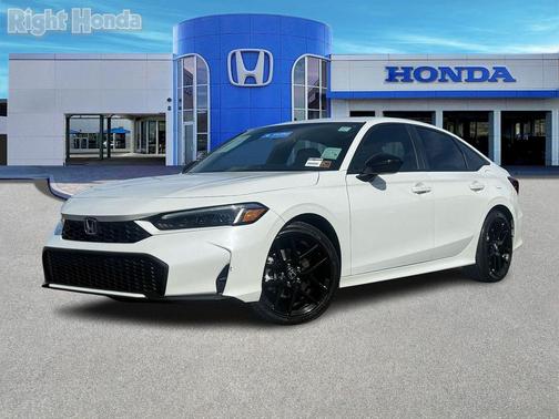 Platinum White Pearl 2025 Honda Civic Hybrid Sport