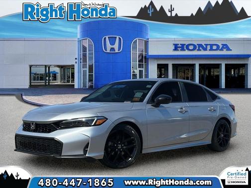 Solar Silver Metallic 2025 Honda Civic Sport