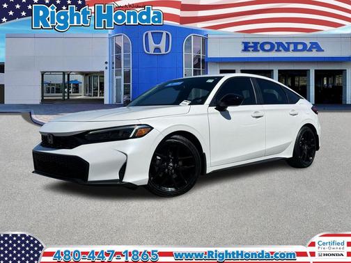 Platinum White Pearl 2025 Honda Civic Sport