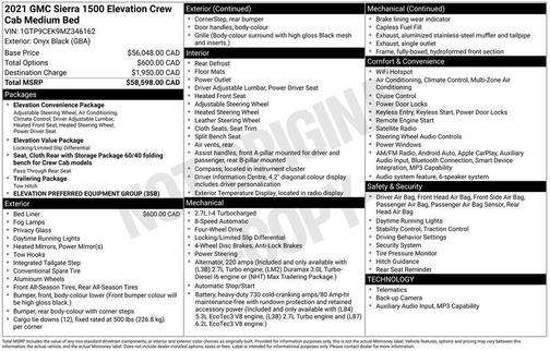 Black 2021 GMC Sierra 1500 Elevation