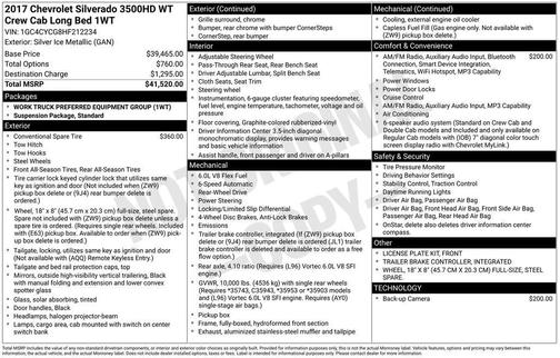 Silver Ice Metallic 2017 Chevrolet Silverado 3500 WT
