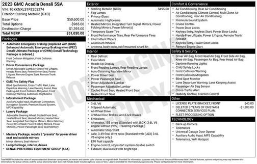 Sterling Metallic 2023 GMC Acadia Denali