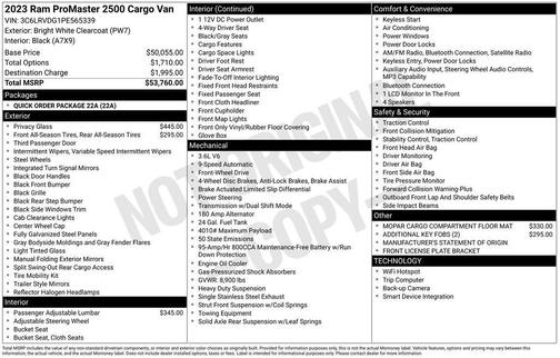 Bright White Clearcoat 2023 RAM ProMaster 2500 High Roof