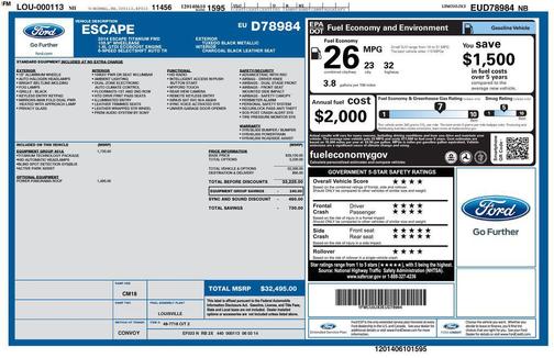 TUXEDO BLACK METALLIC 2014 Ford Escape Titanium