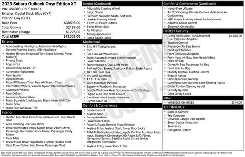 2023 Subaru Outback Onyx Edition XT