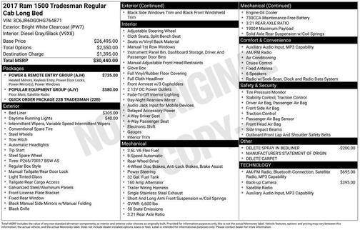 Bright White Clearcoat 2017 RAM 1500 Tradesman