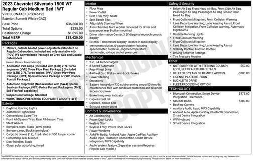 Summit White 2023 Chevrolet Silverado 1500 WT