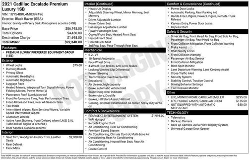 2021 Cadillac Escalade Premium Luxury