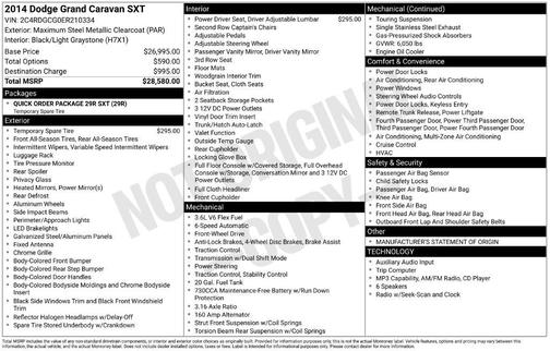 Maximum Steel Metallic Clearcoat 2014 Dodge Grand Caravan SXT