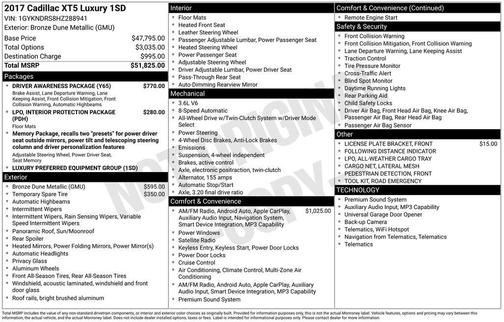 Bronze Dune Metallic 2017 Cadillac XT5 Luxury