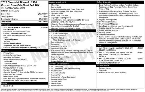 2023 Chevrolet Silverado 1500 Custom