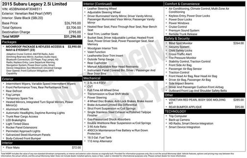 2015 Subaru Legacy Limited