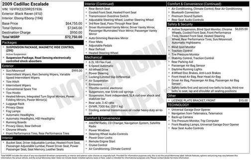 2009 Cadillac Escalade Base