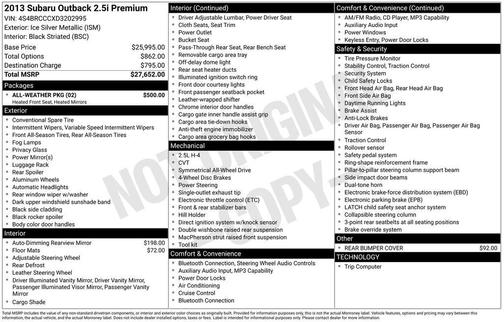 2013 Subaru Outback 2.5i Premium