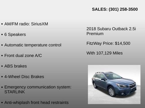 2018 Subaru Outback 2.5i Premium