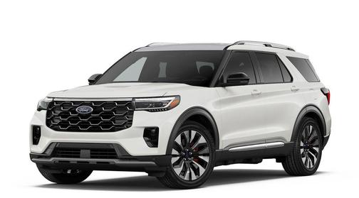 Star White Metallic Tri-Coat 2026 Ford Explorer Platinum
