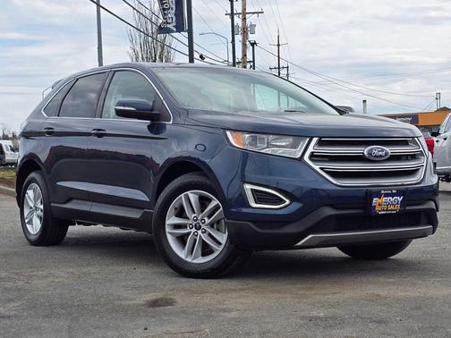Blue 2017 Ford Edge SEL