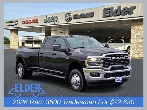 Diamond Black Crystal Pearlcoat 2026 RAM 3500 Tradesman Crew Cab 4x4 8' Box