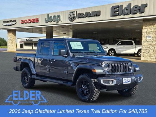 Granite Crystal Metallic Clearcoat 2026 Jeep Gladiator Texas Trail 4x4
