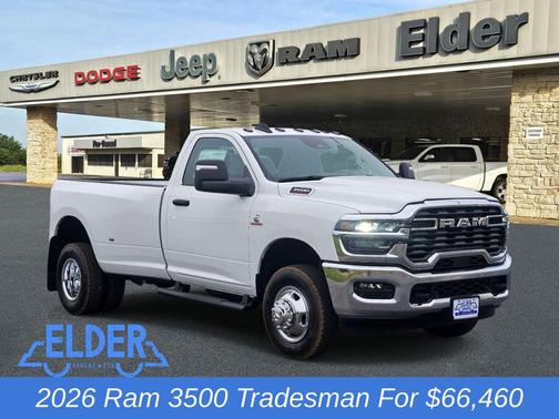 Bright White Clearcoat 2026 RAM 3500 Tradesman Regular Cab 4x4 8' Box