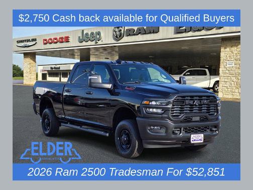Diamond Black Crystal Pearlcoat 2026 RAM 2500 Tradesman Crew Cab 4x4 6'4' Box