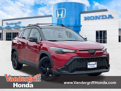 Soul Red Crystal/Jet Black 2025 Toyota Corolla Hybrid L