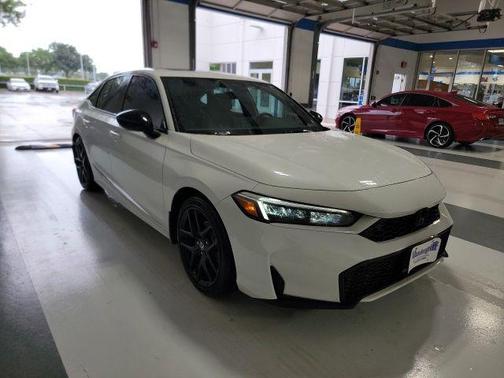 Platinum White Pearl 2026 Honda Civic Hybrid Sport Touring