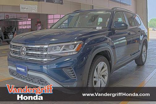 Blue Metallic 2021 Volkswagen Atlas 3.6L SE w/Technology