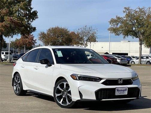 Platinum White Pearl 2026 Honda Civic Hybrid Sport Touring