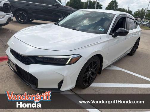 Platinum White Pearl 2025 Honda Civic Sport