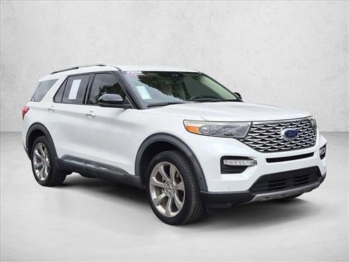 Star White Metallic Tri-Coat 2020 Ford Explorer Platinum