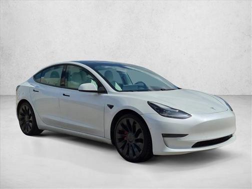 Pearl White Multi-Coat 2021 Tesla Model 3 Performance