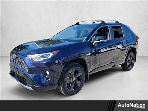 Blue Print/Midnight Black Metallic 2021 Toyota RAV4 Hybrid SE