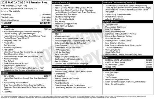 2023 Mazda CX-5 2.5 S Premium Plus Package